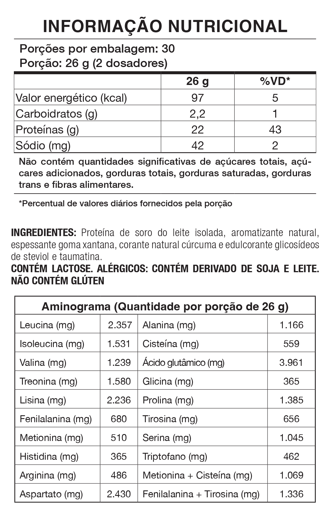Whey Isolado Baunilha