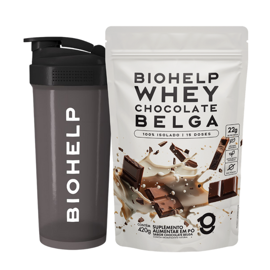 Whey Isolado Chocolate Belga (15 doses) + Coqueteleira + Frete Grátis