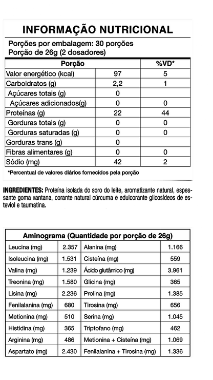 Whey Isolado Baunilha