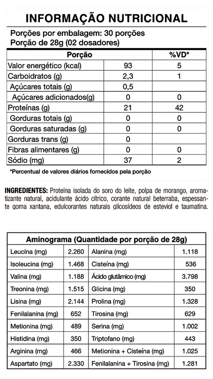 Whey Isolado Morango