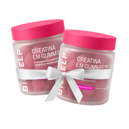 2x Creatina em Gummies Morango + Frete Grátis